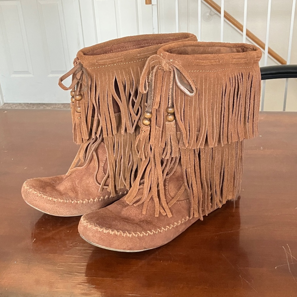 Mossimo Supply Co. Brown Fringe Moccasins